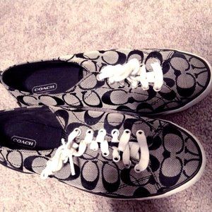 Women's COACH SUZZY Black/Wht Signature C Lace Up